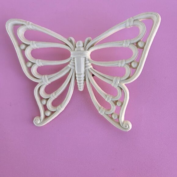 Homco Home Interiors Vintage White/Off White Butterfly Wall Plaques Set Of 3 Y2K - Picture 4 of 10